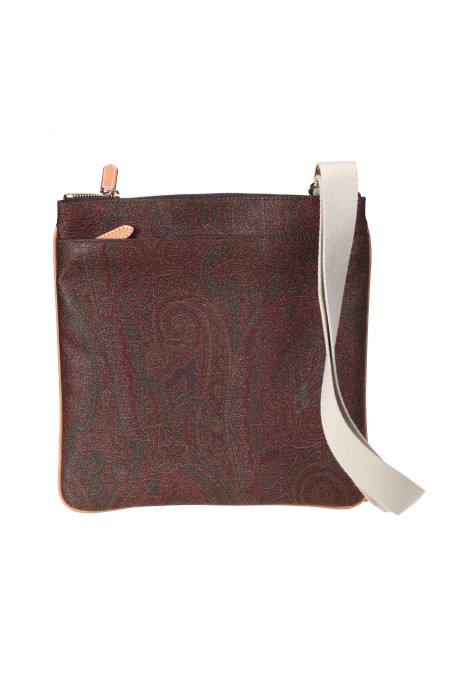 Shop ETRO  Shoulder Bag: Etro shoulder bag made in the iconic Paisley jacquard fabric.
Leather handle (height: 21 cm).
Inner pocket with zipper.
External zip pocket.
Zip closure.
Lining in ETRO logoed fabric, (66% cotton 34% polyester).
Dimensions: 26 x 27 cm.
External composition: 76% cotton 24% polyester.
Ribbon composition: 95% polyester 5% polyamide.
Finishes: 100% calf leather.
Made in Italy.. 0H757 8007-0600